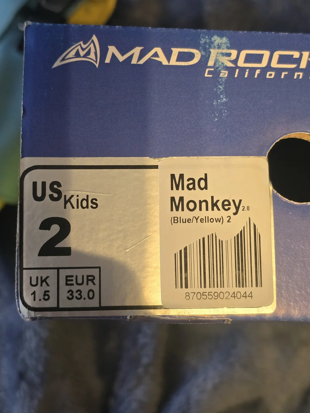 Mad Rock Mad Monkey 2.0 Climbing Shoes , Size 2